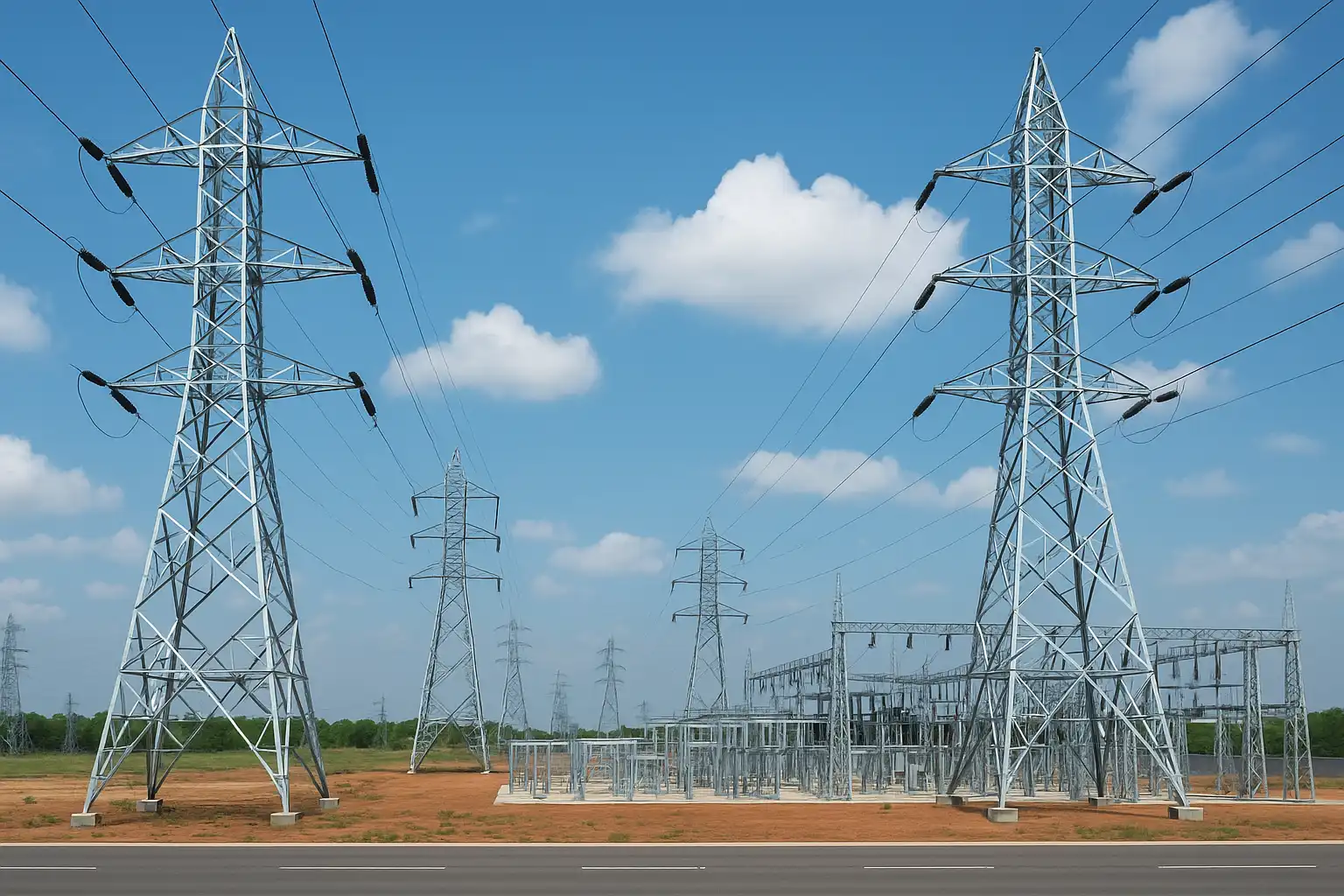 Power transmission towers and substation structures galvanized in Chennai