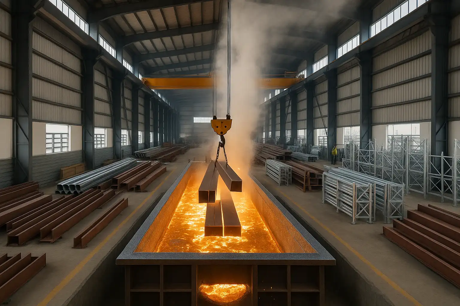 Hot dip galvanizing service for structural steel, poles and fabricated parts in Chennai